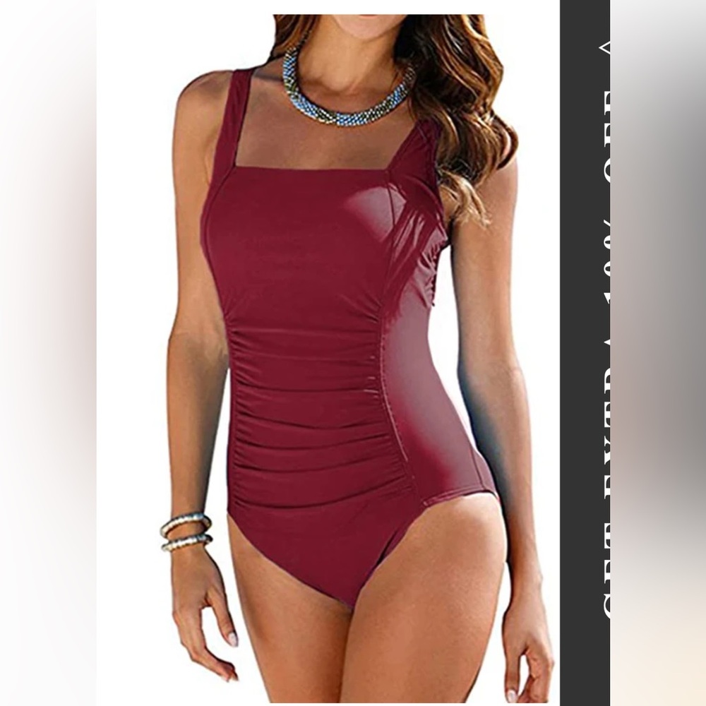 Black Upopby Belly Control One-Piece Swimsuit